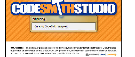 CodeSmith 4.1 Extract Samples Progress