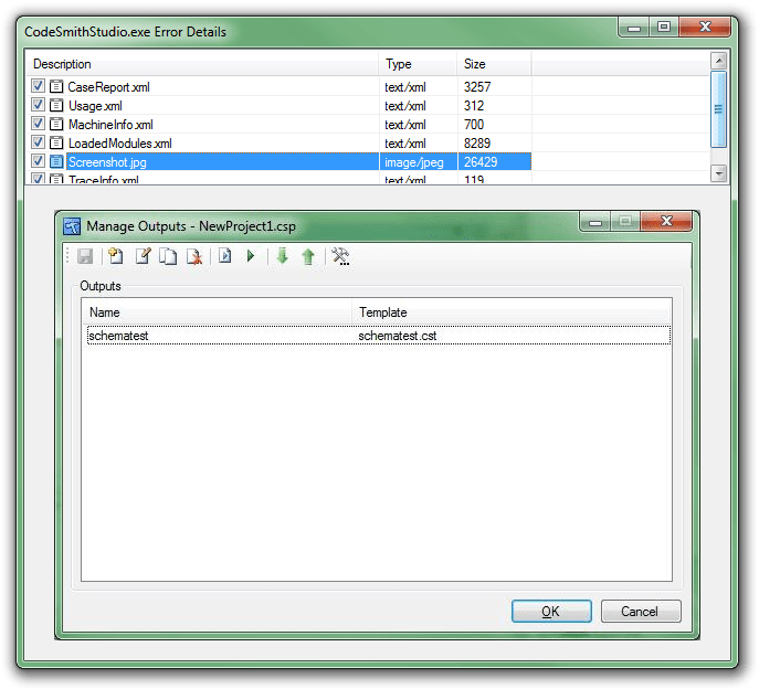CodeSmith Studio Error Dialog Details