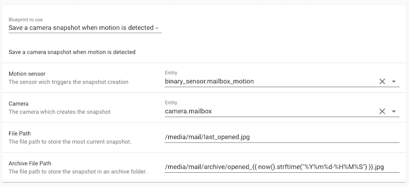 Mail Snapshot Blueprint