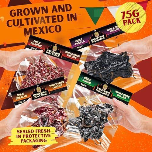 Vue 3 de Piments Secs Entiers Mexicains