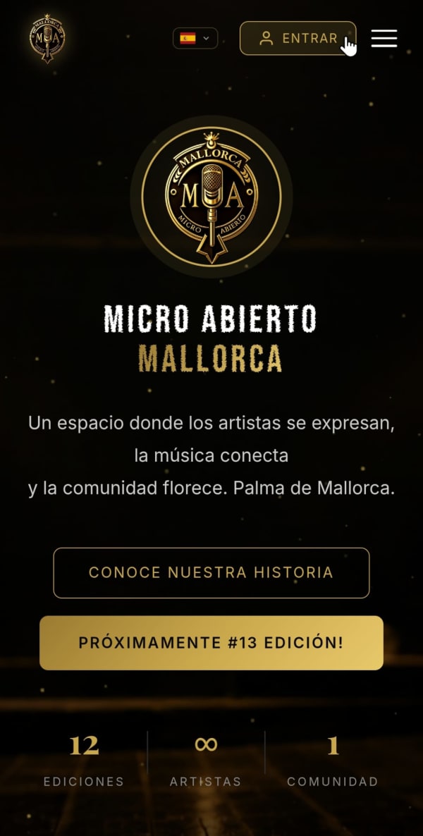Pantalla de inicio MAM