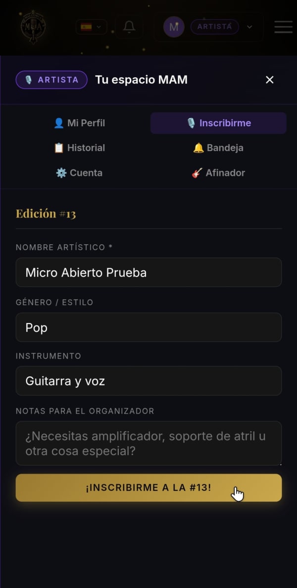 Inscribirse a la edición