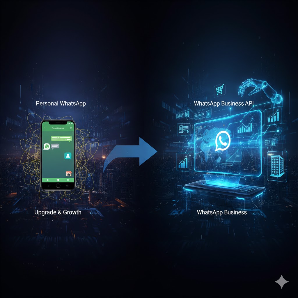 اكتشف الفرق الجوهري بين واتساب العادي وواتساب بزنس API للأعمال، ميزات كل منهما، متى تستخدمهم، وكيف تختار الأنسب لنمو شركتك.