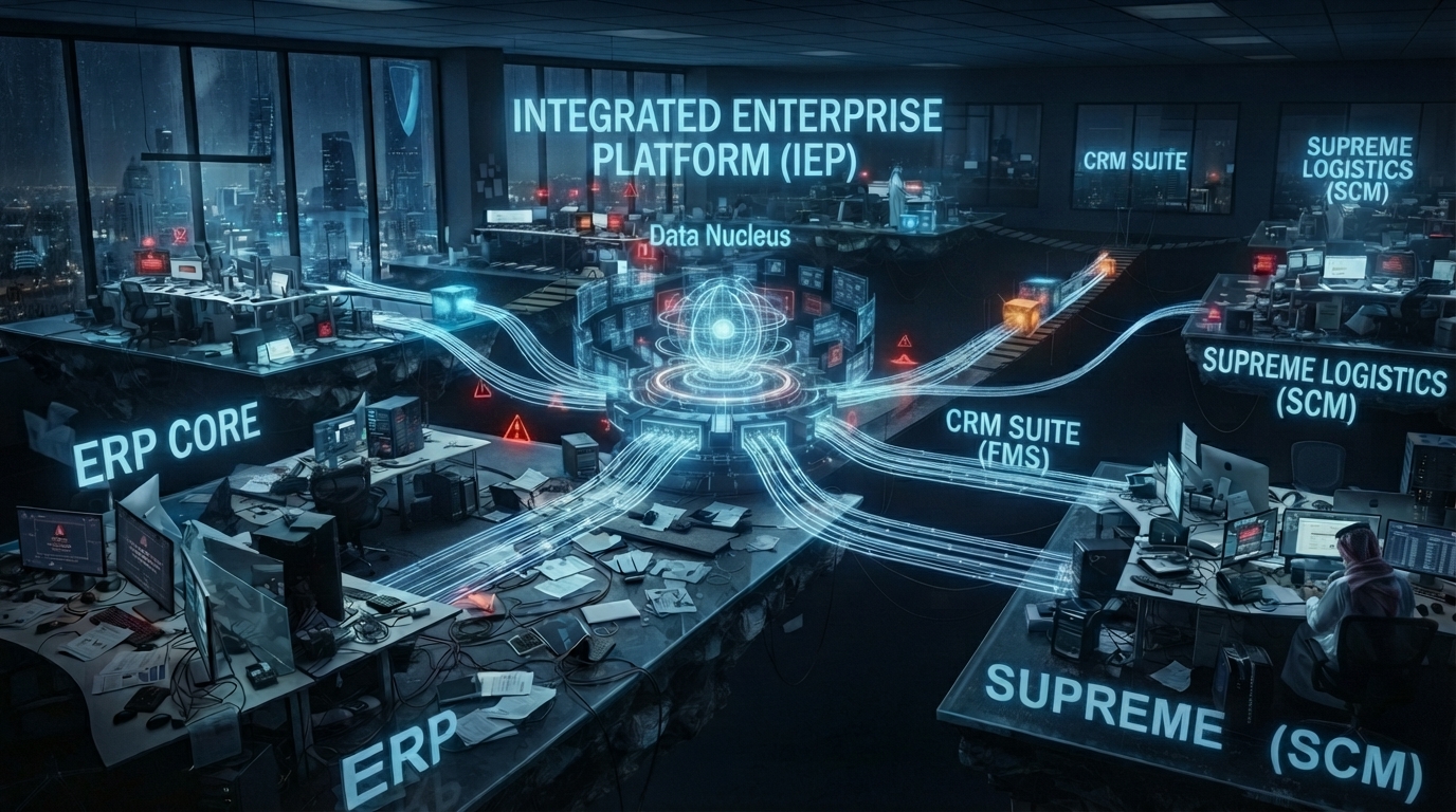 تعرف على خدمات الربط بين الأنظمة للشركات في السعودية، وكيف يساعدك تكامل ERP وCRM وواتساب على تقليل الأخطاء وتسريع العمليات.