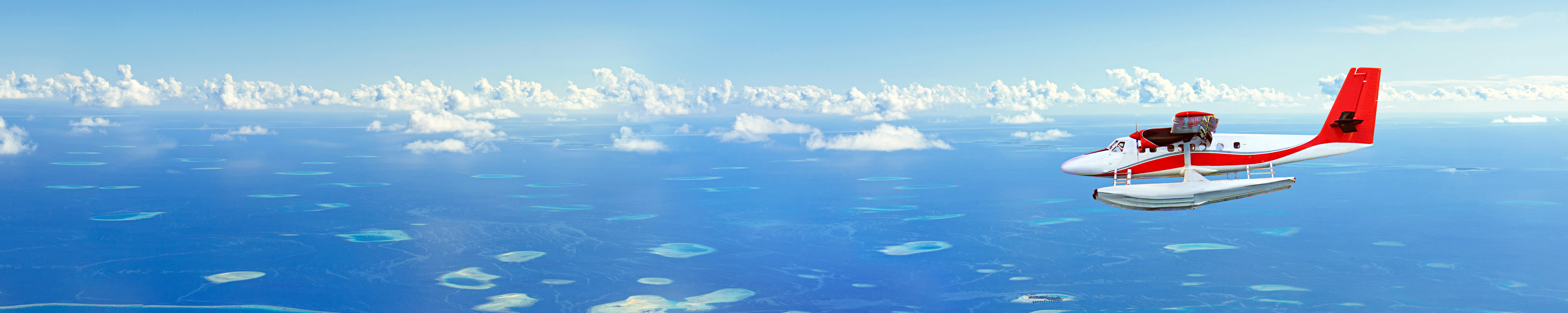 Panoramic view of Maldivian islands