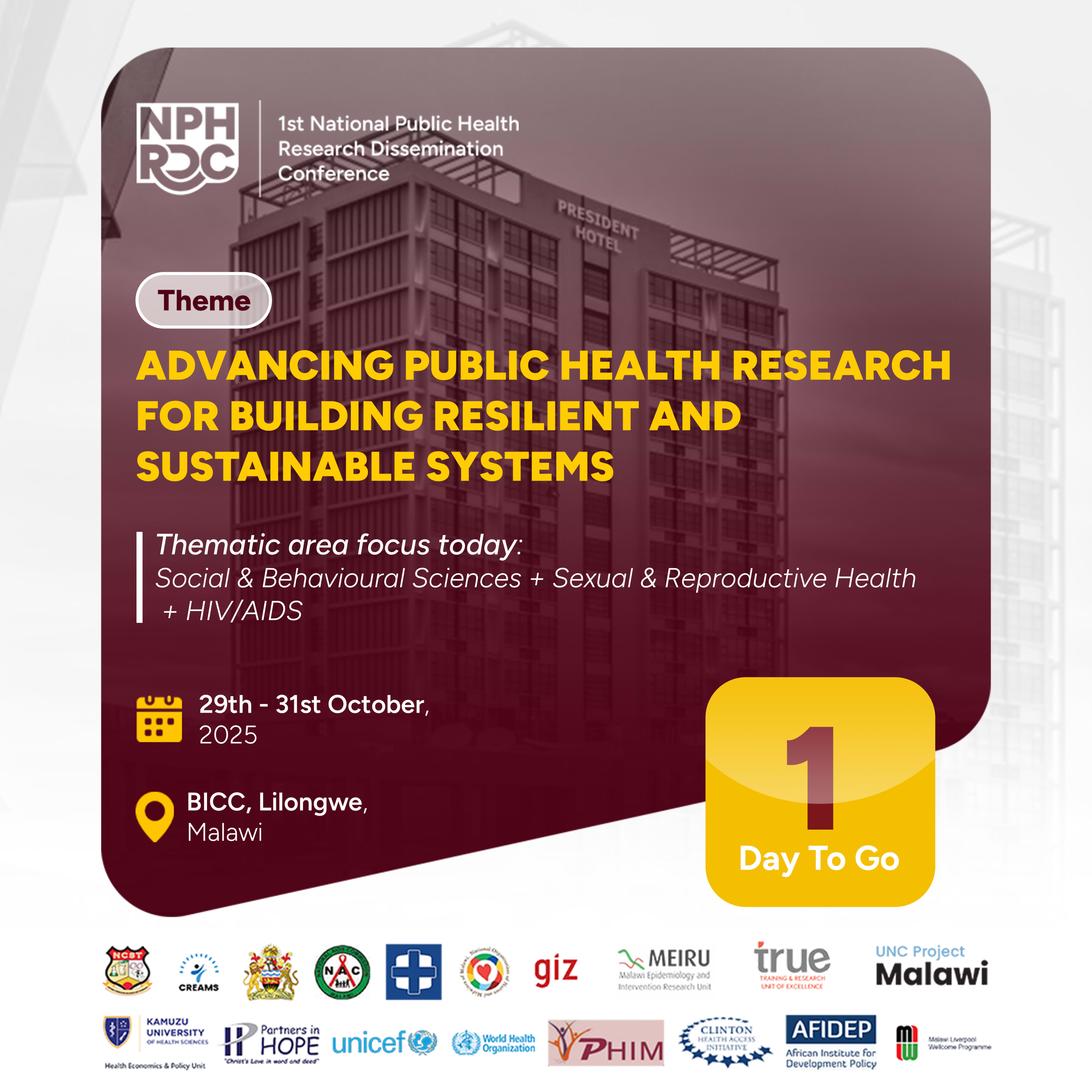 NPH-RDC Day 1 event poster