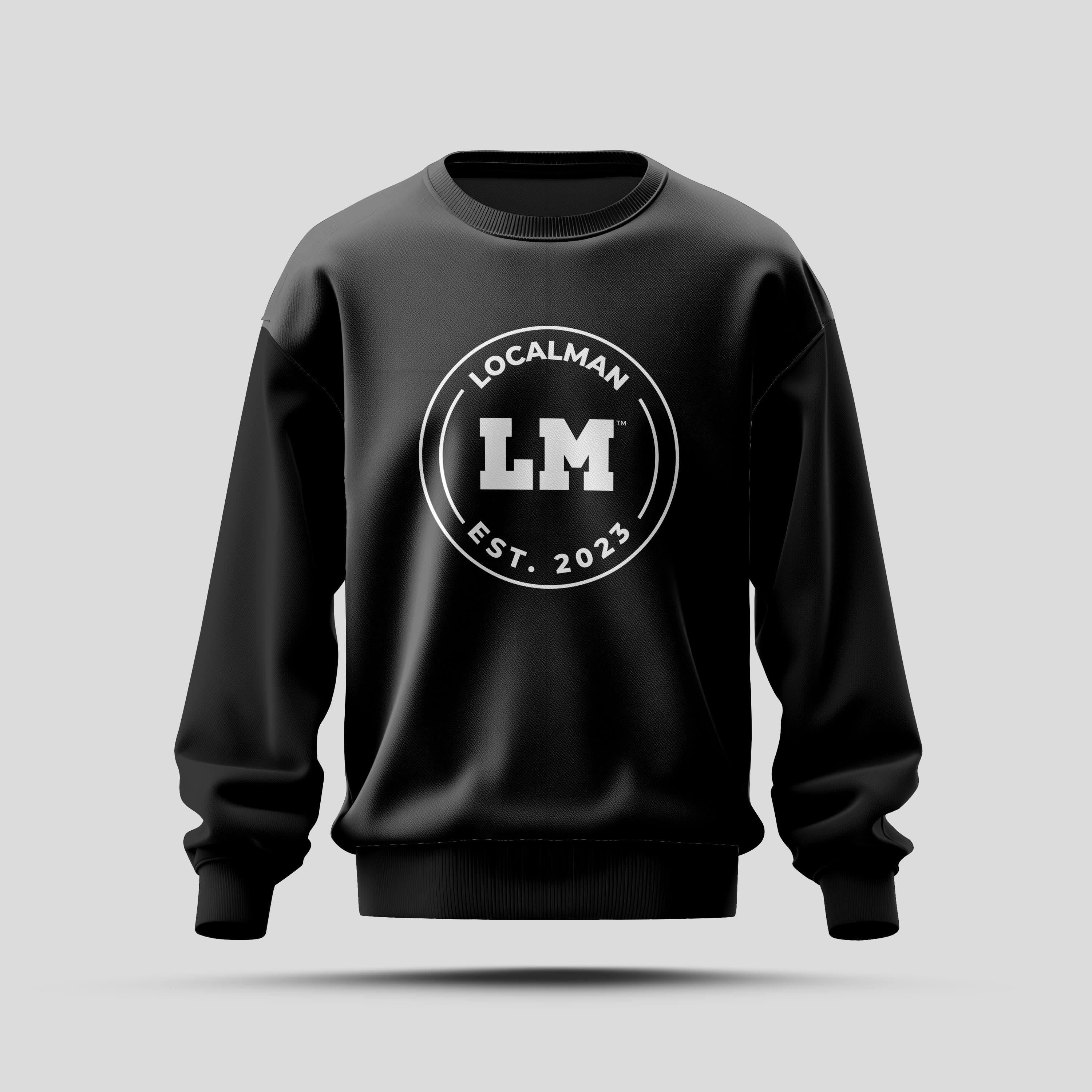Localman black sweatshirt merchandise design