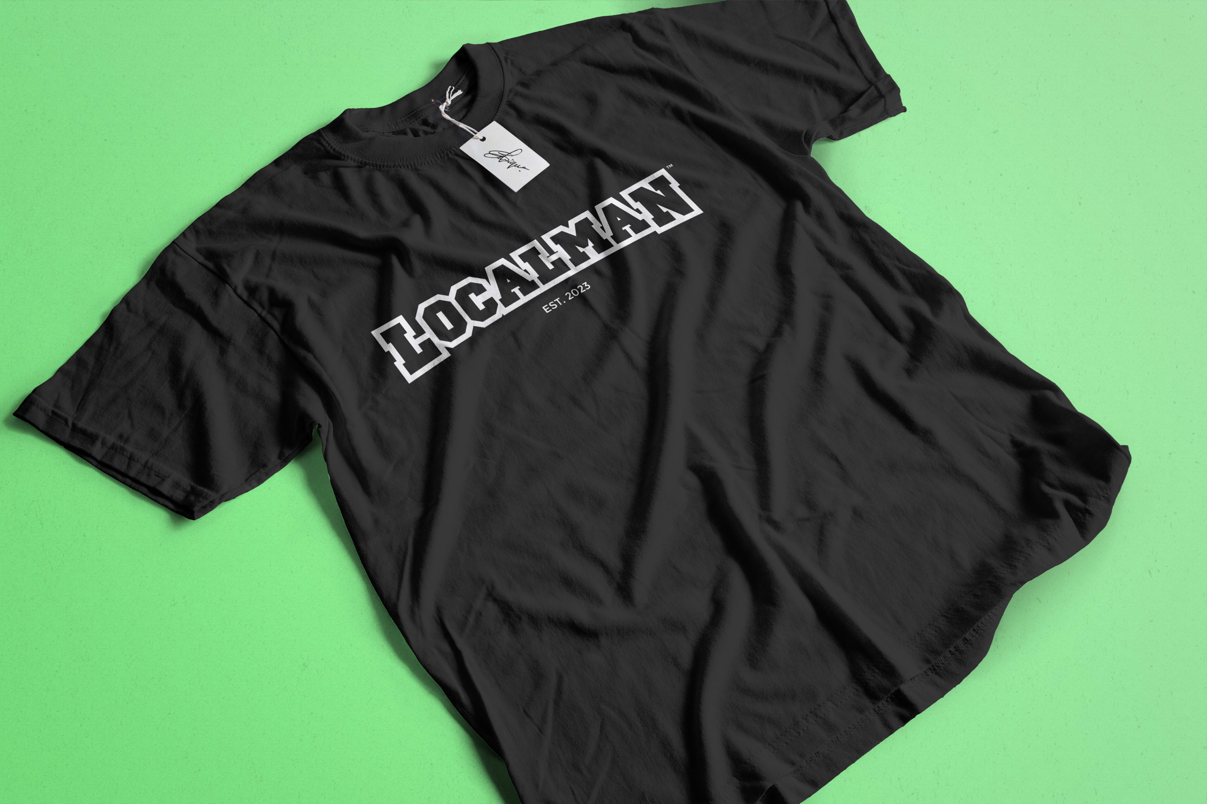 Localman black t-shirt merchandise design