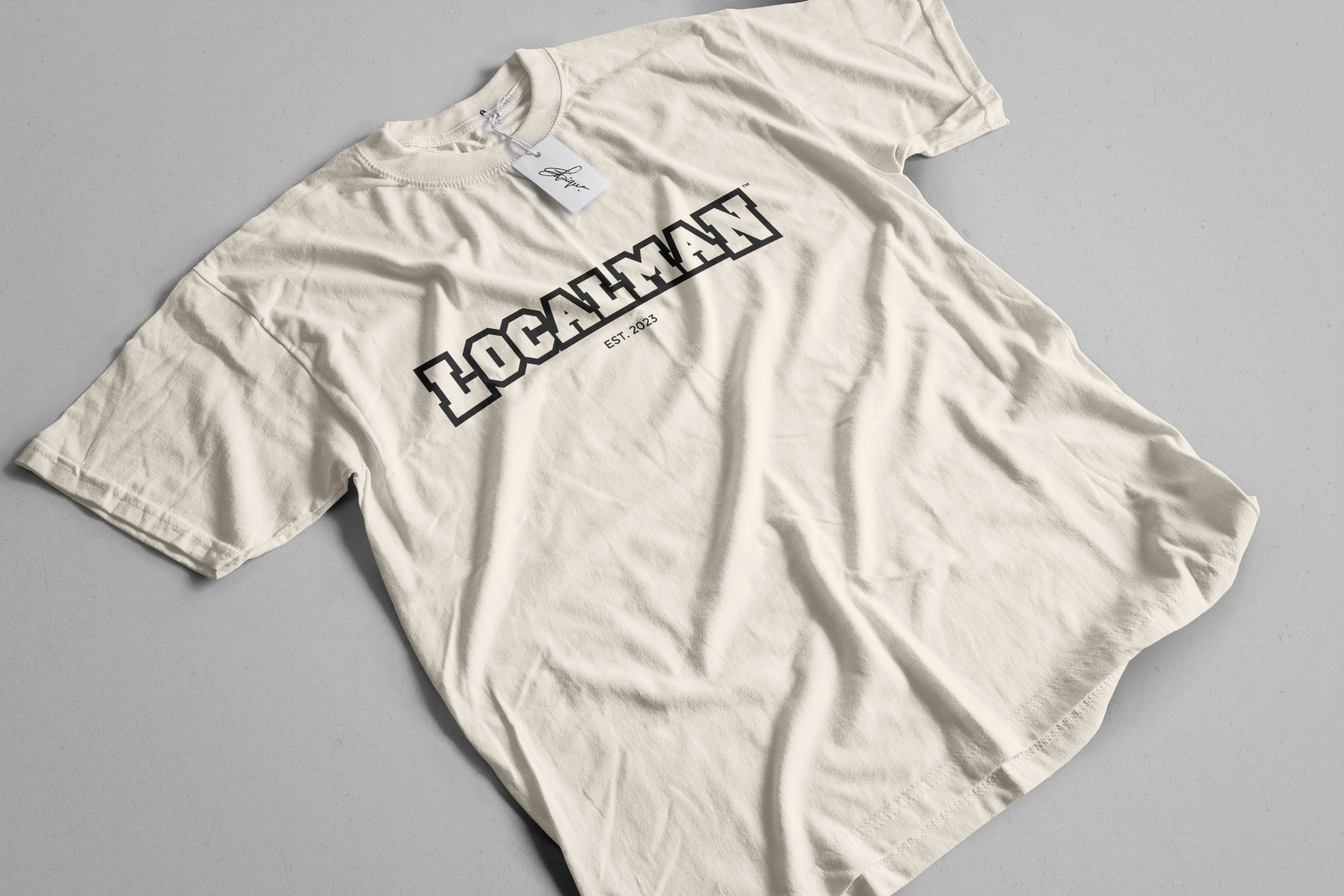 Localman white t-shirt merchandise design