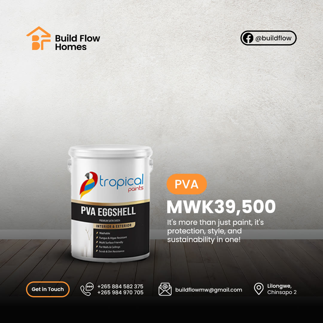 Build Flow Homes PVA paint product promotional graphic