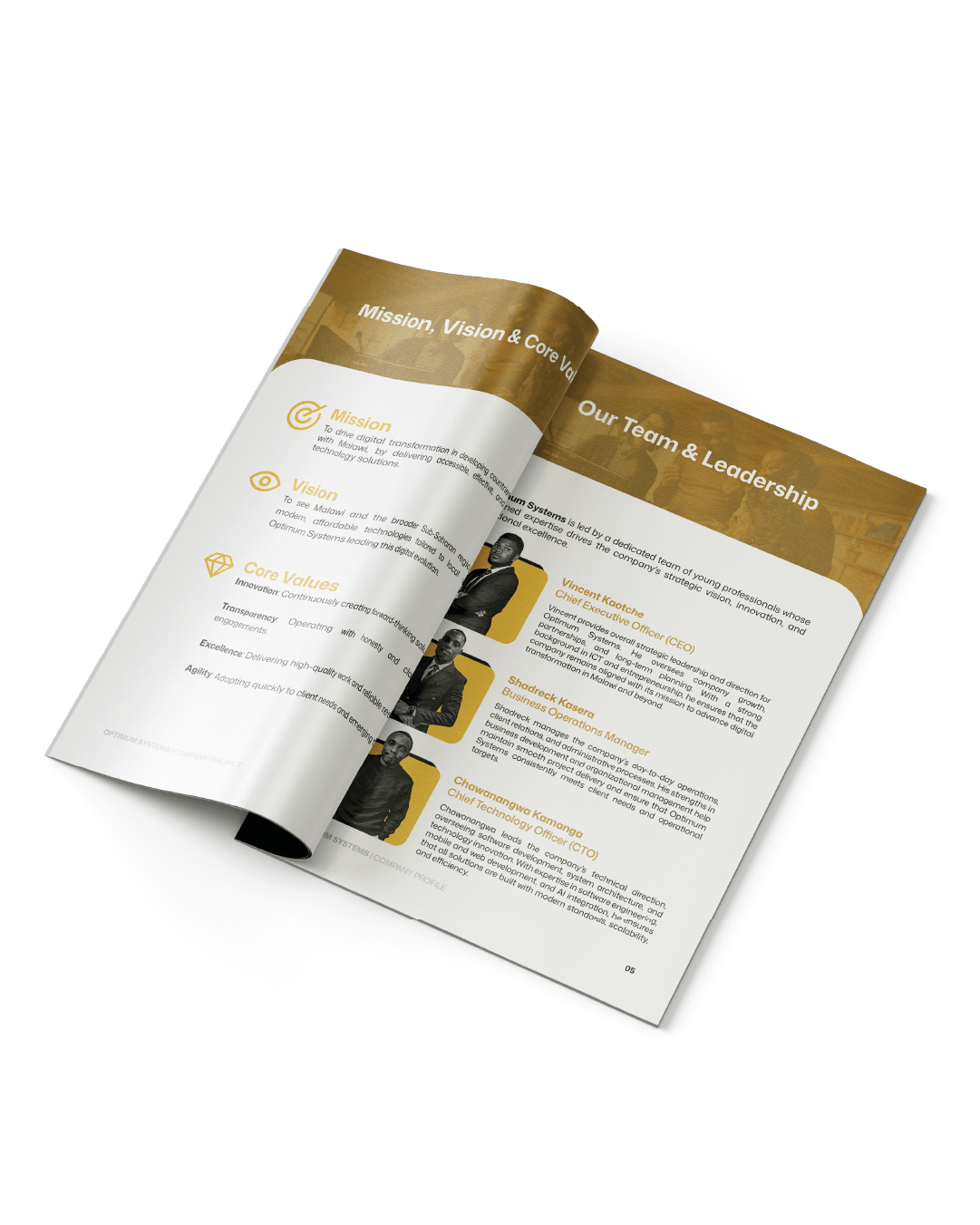 Optimum Systems company profile cover page