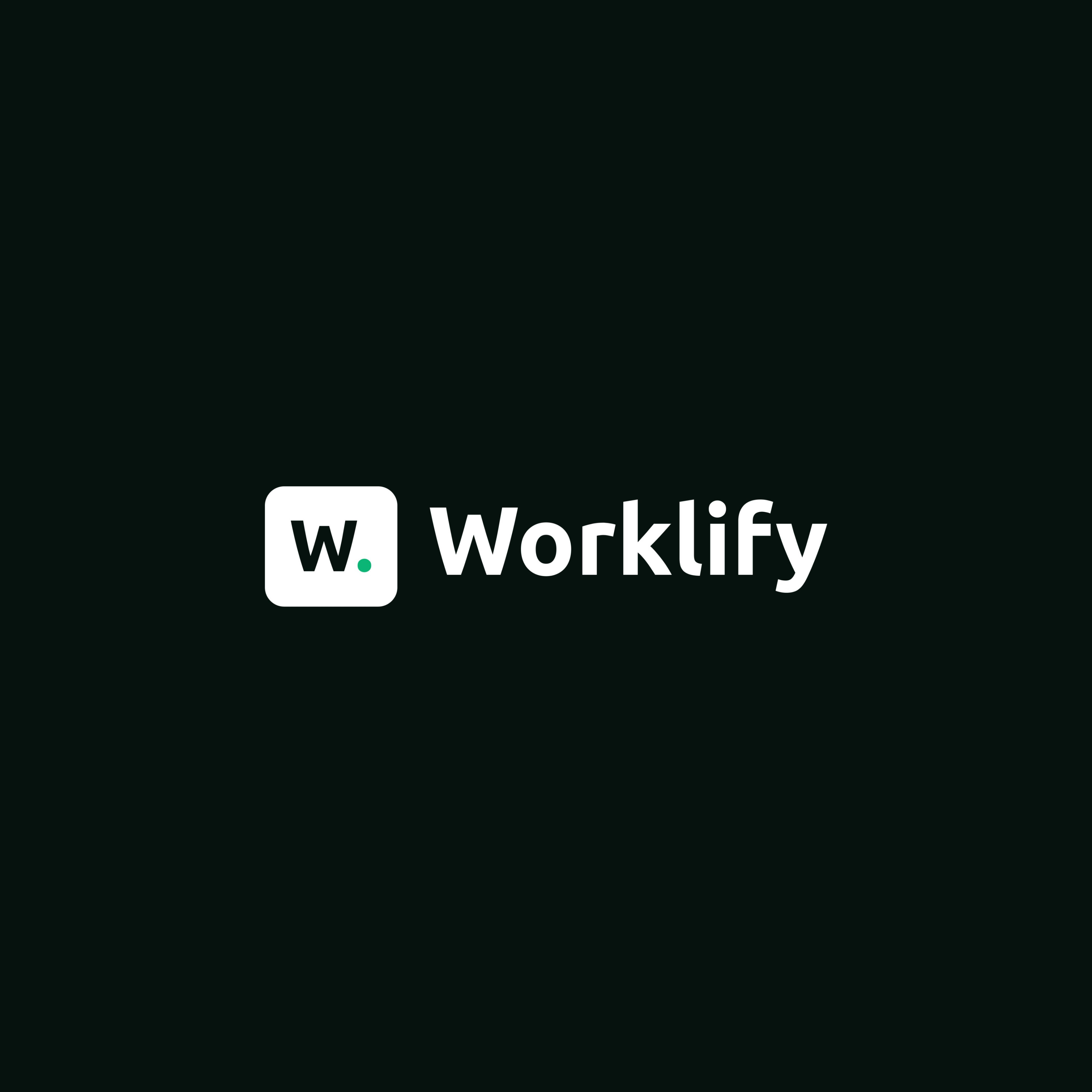 Worklify horizontal logo lockup on dark background