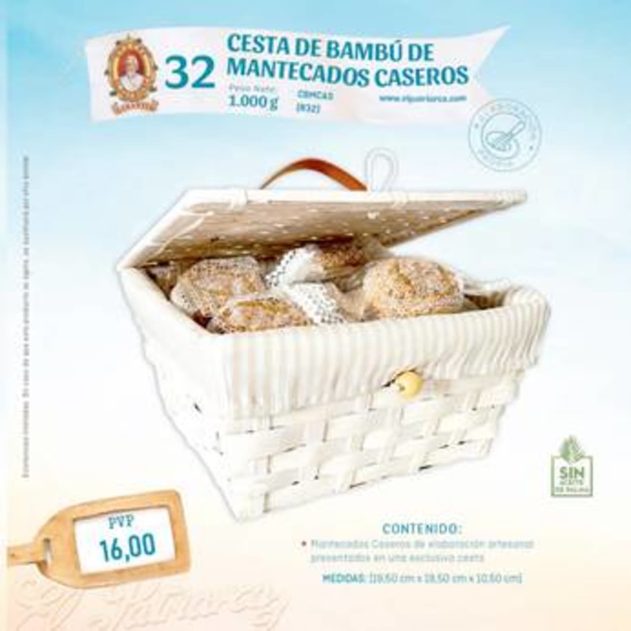 Cistella de Bambú de Mantecados Casolans