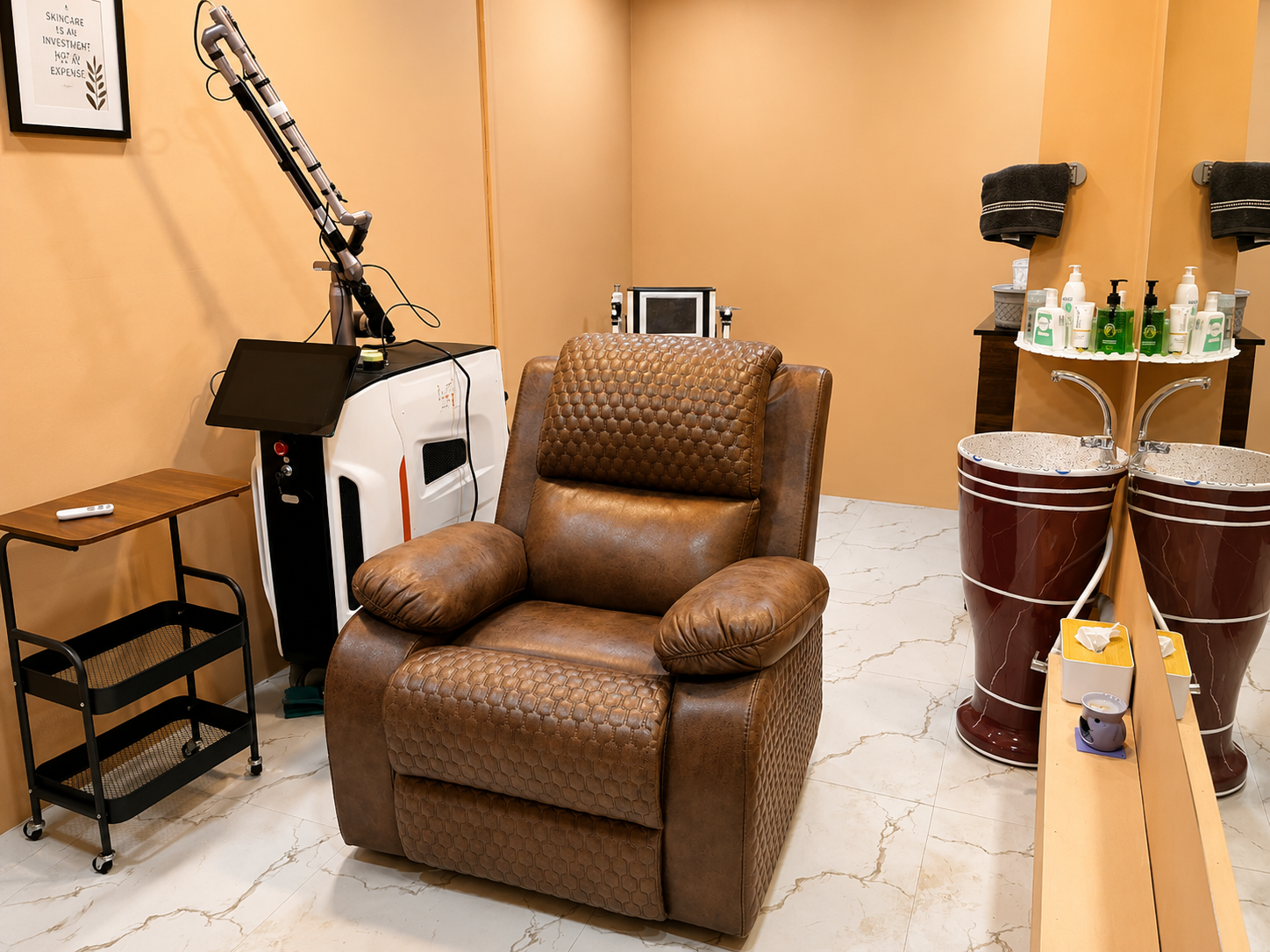 Skin treatment room at Olivia Clinic Kangra