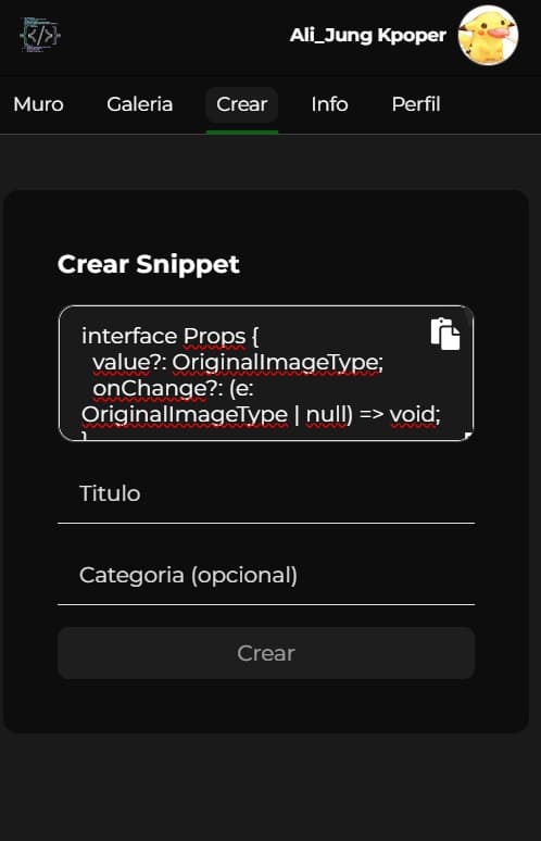 Mobile view of Easy Snippets