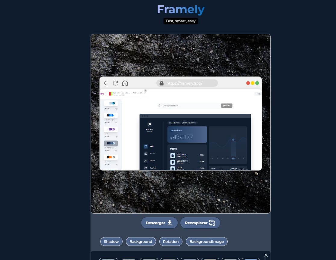 Desktop view of Framely