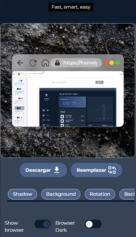 Mobile view of Framely