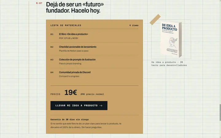 De idea a producto — Stop being a future founder — do it