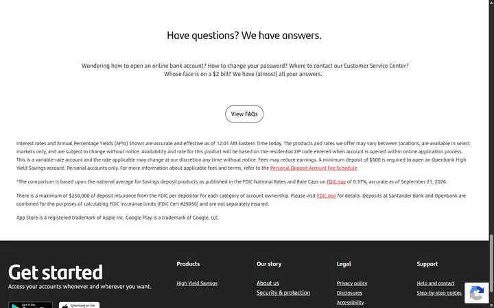 Openbank US — FAQ