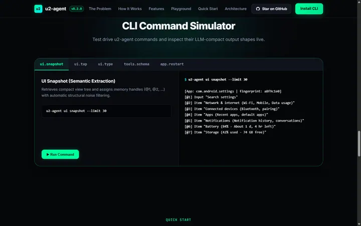 u2-agent — CLI command simulator
