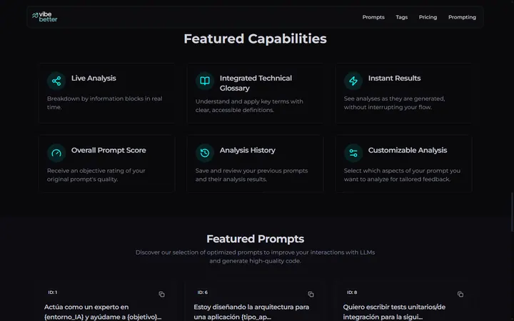 Vibe Better — Featured capabilities