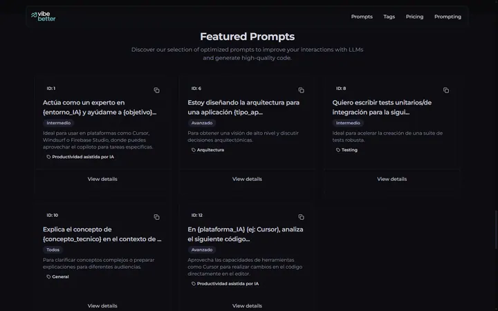 Vibe Better — Featured prompts
