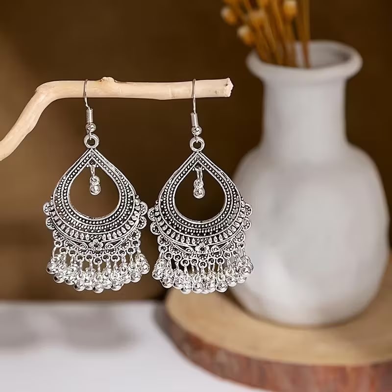 Vintage Tassel Earrings – Ethnic Carved Boho Style Women’s Fashion Jewelry