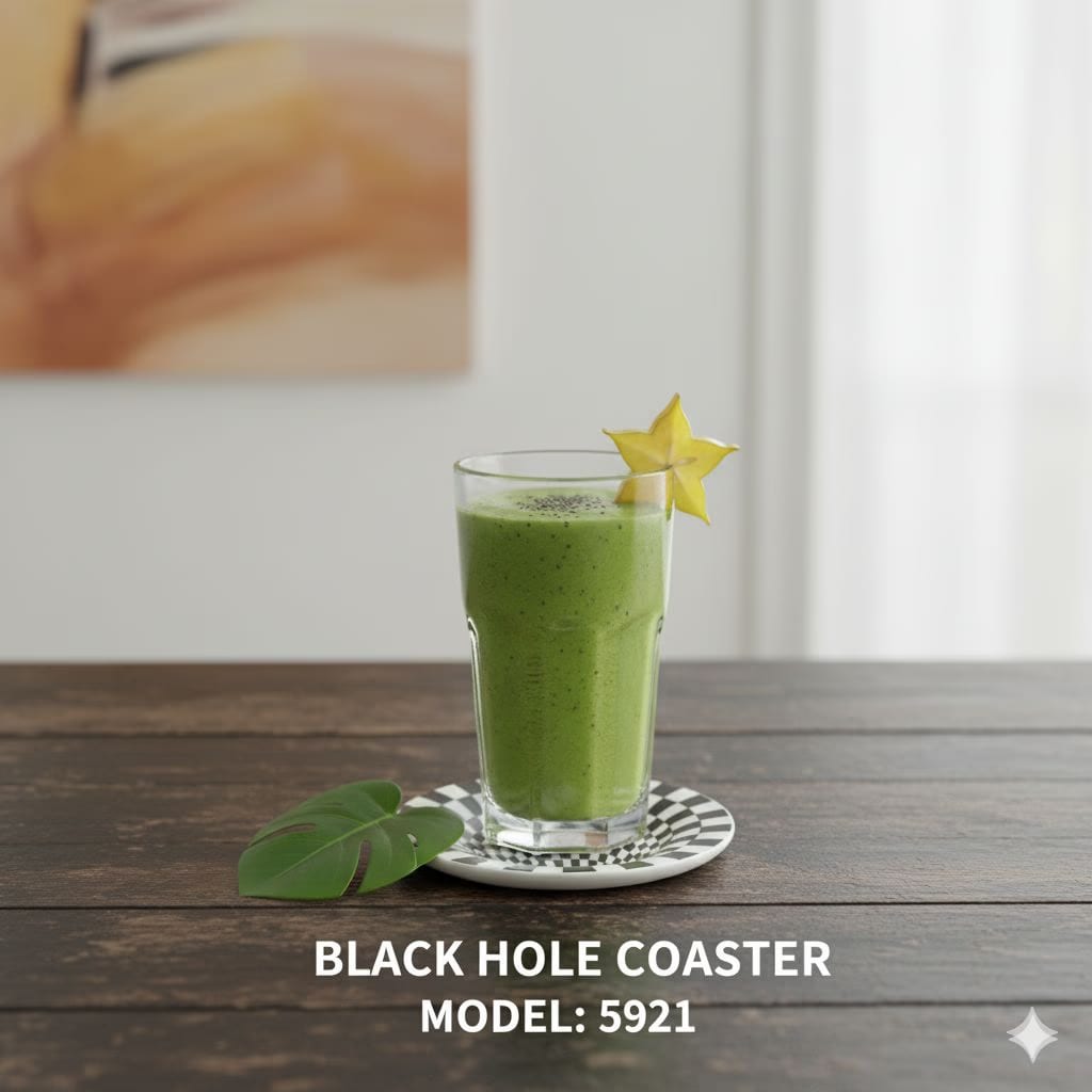 3D Illusion Checkered Resin Coaster – Handmade Optical Art Table Decor