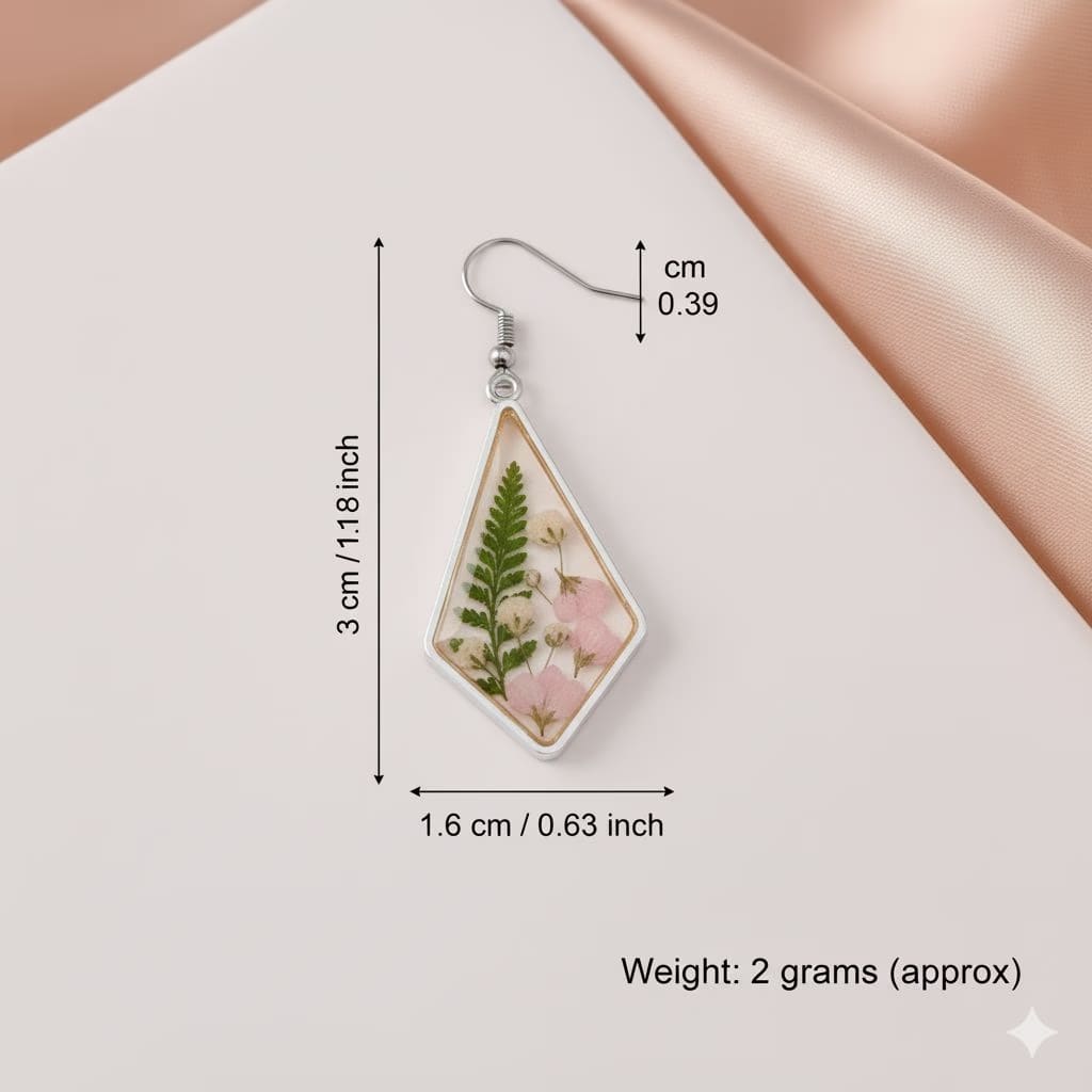 Custom Resin Drop Earrings | Personalized Geometric Dangle Earring Collection | Botanical, Glitter, or Cosmic Galaxy Designs