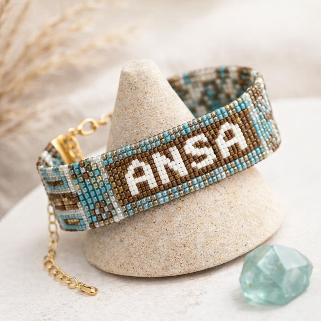 Personalized Bead Bracelet – Handmade Beaded Bracelet (Custom Name)