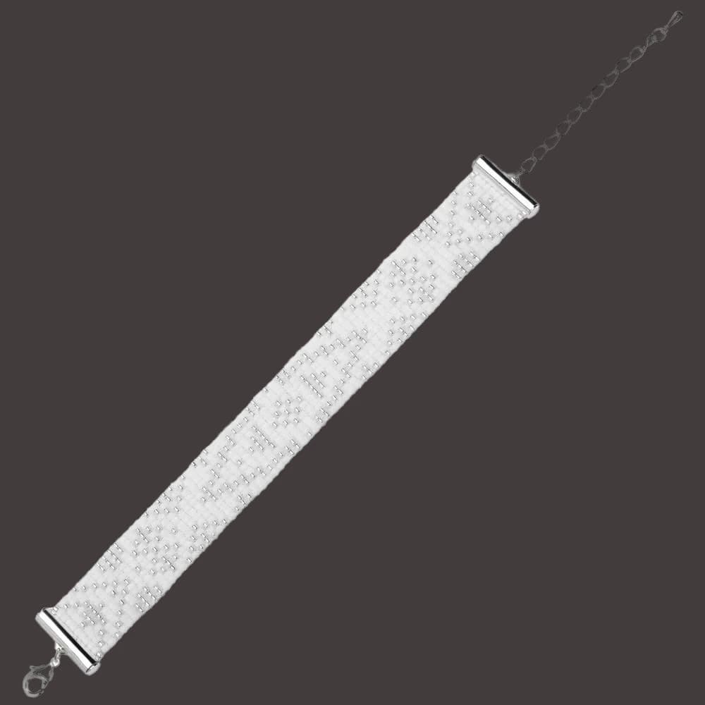 Elegant White Beaded Cuff Bracelet