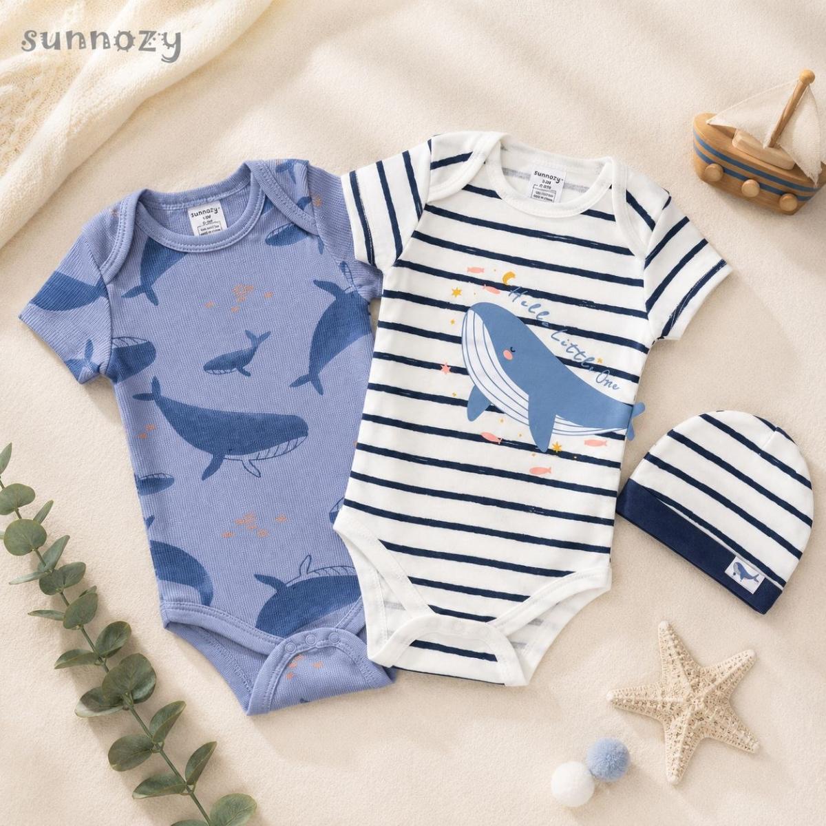 Little Whale Bodysuit & Beanie Set
