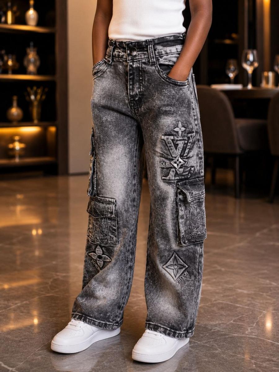 Monogram Cargo Jeans