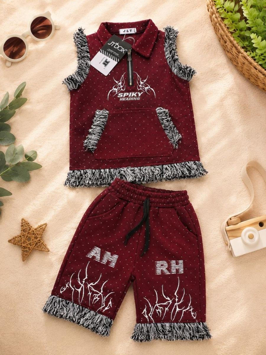 2-Piece Sleeveless Fringed Zip Vest  thumbnail 4