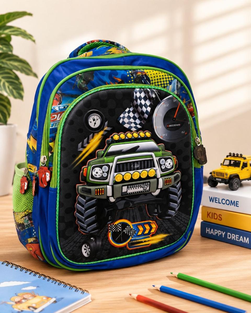 Road Monster Truck School Backpack