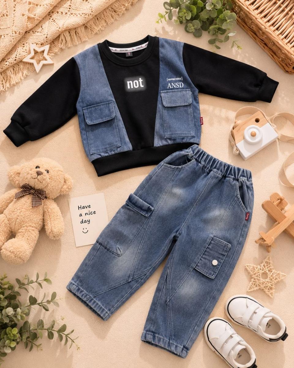 2-Piece Patchwork & Cargo Jeans thumbnail 2