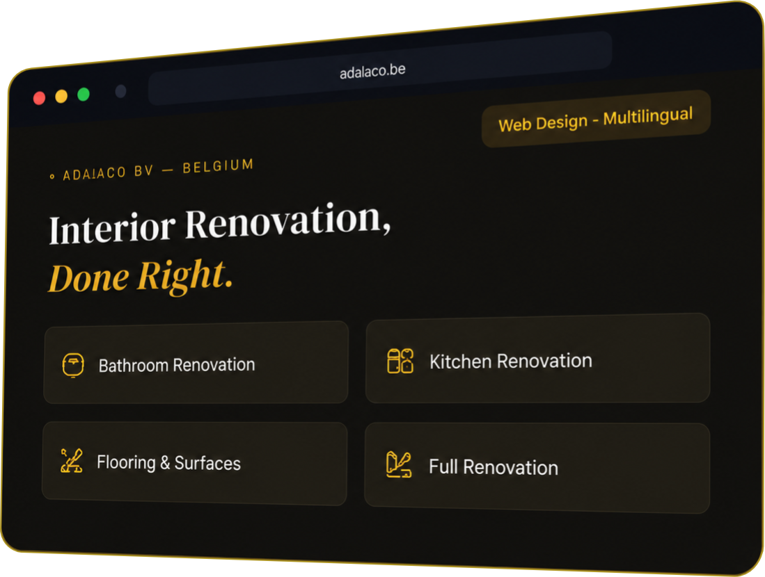 Aldaco BV — Web Design Trilingv NL/FR/EN