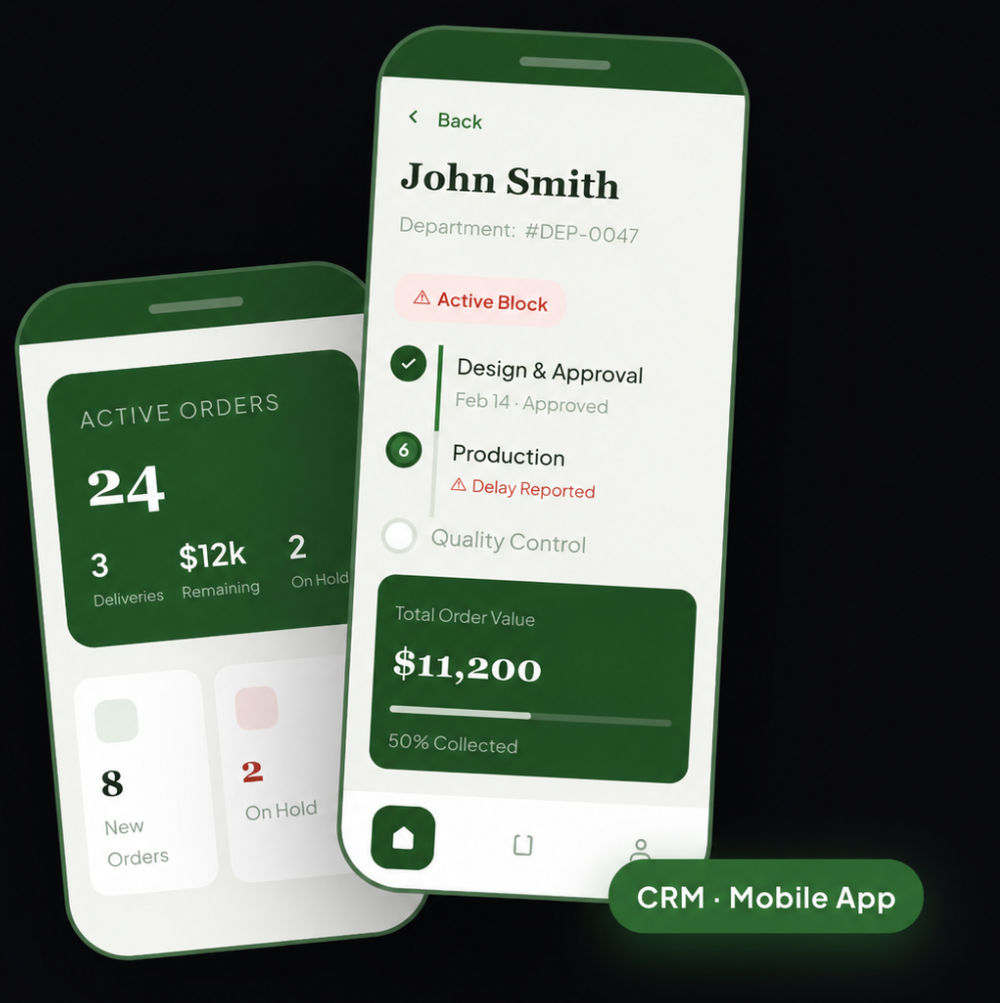 AppMob CRM mockup