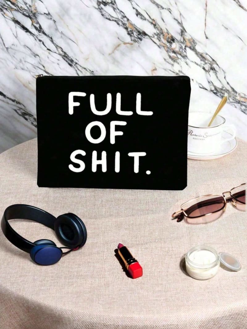 Cosmetiquera o neceser con estampado “Full of Shit”