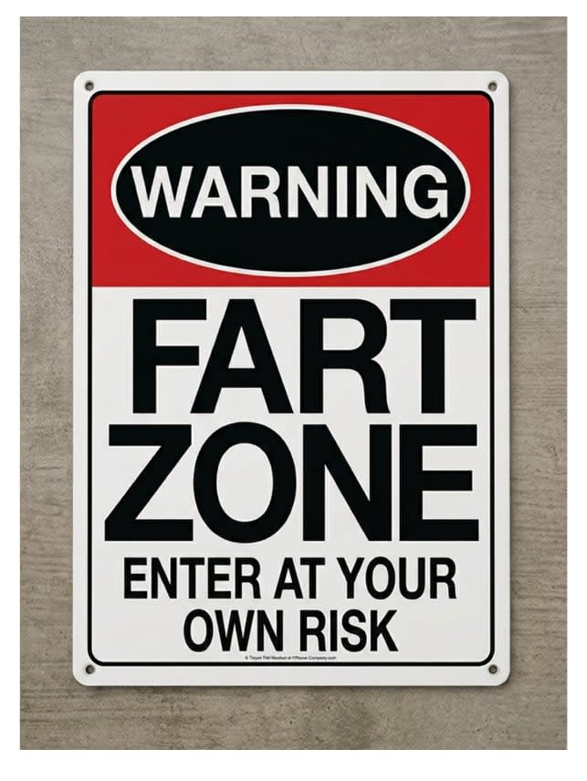 Letrero metálico Warning FART ZONE decoración divertida para pared