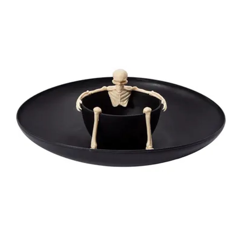 Plato para dip con diseño de esqueleto ideal para Halloween