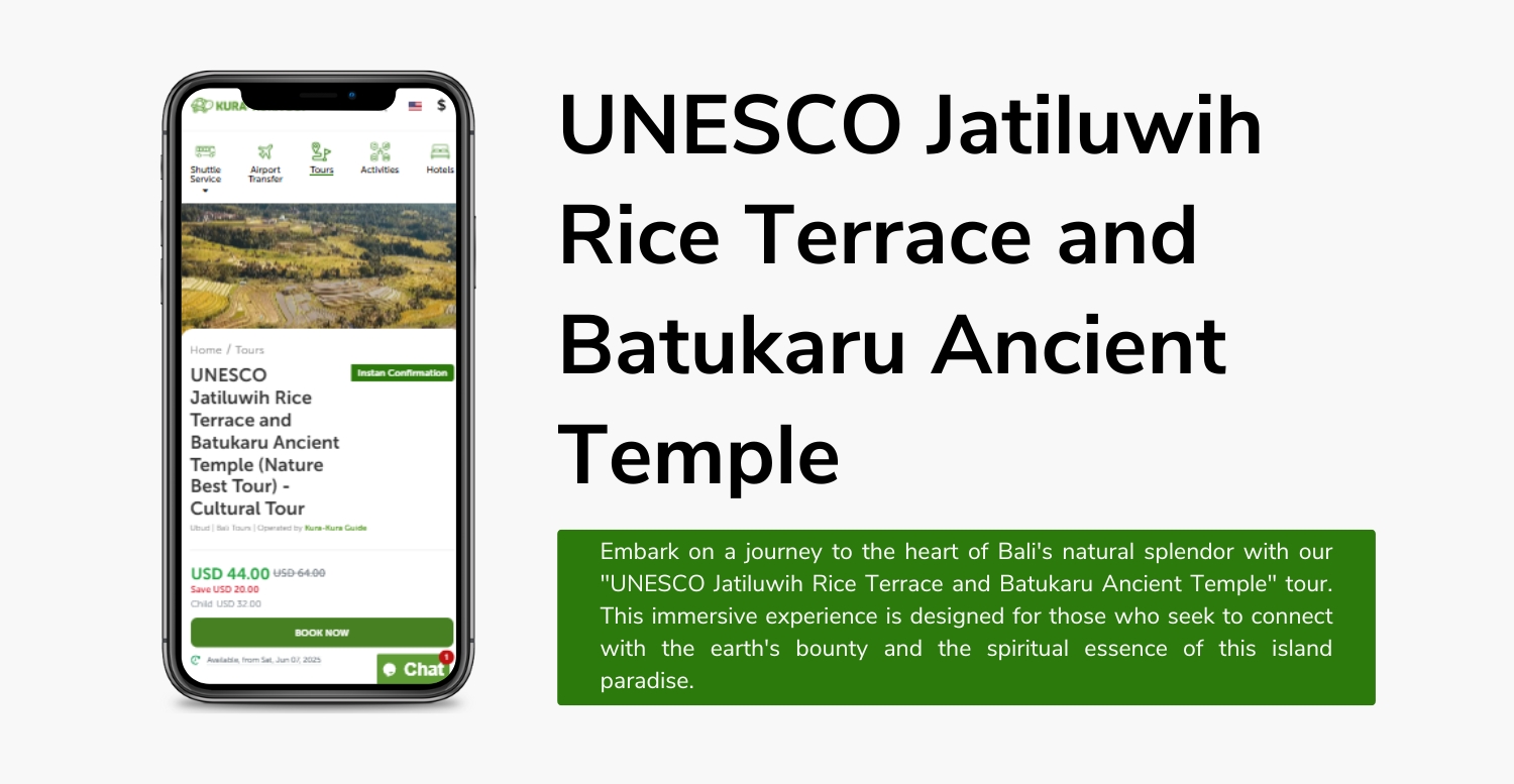 Panoramic view of Jatiluwih Rice Terrace, a highlight of the rice terrace Bali tour experience