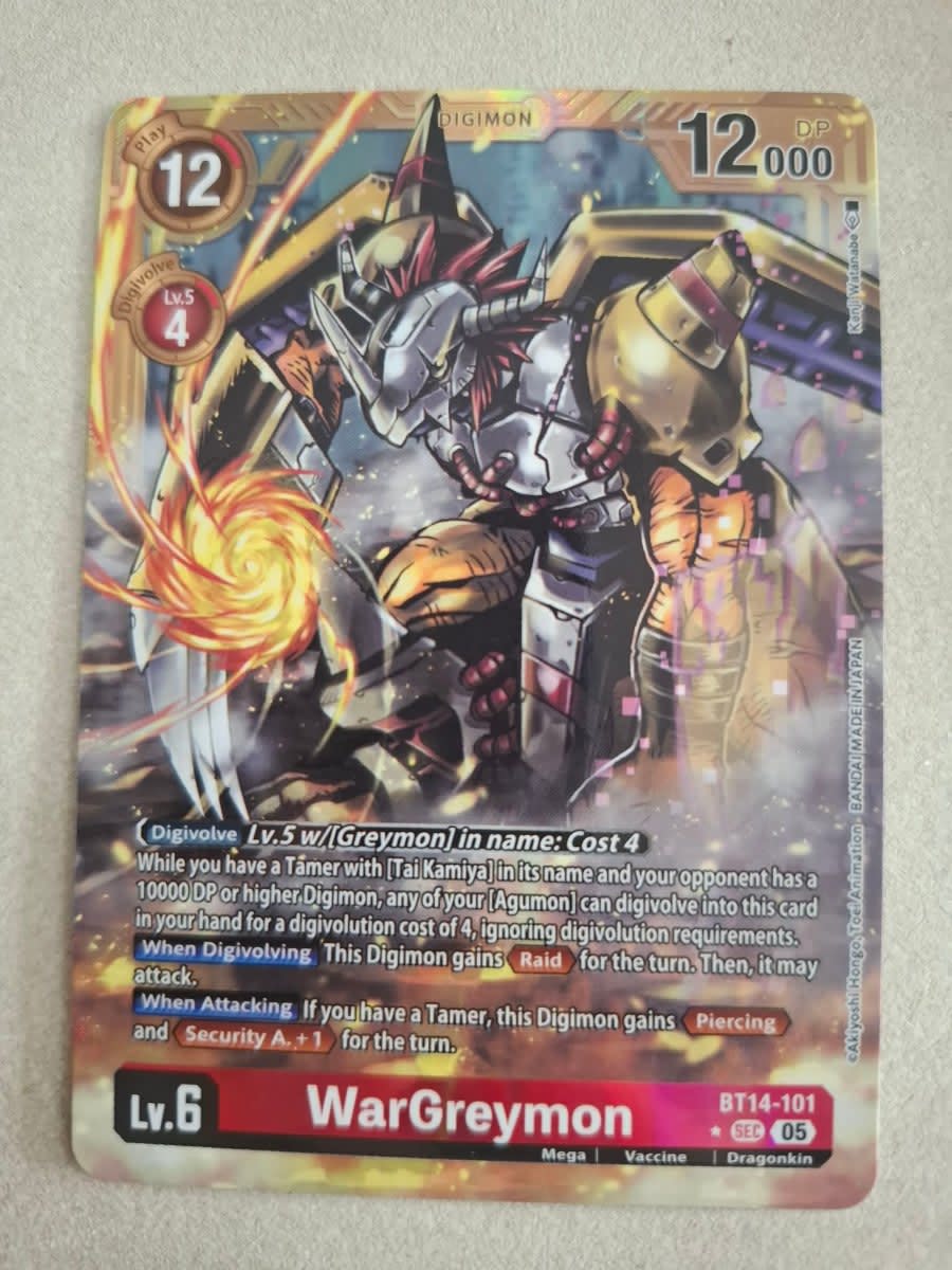 WarGreymon - BT14-101 (Gold Border) - Advanced Booster Digimon Generation