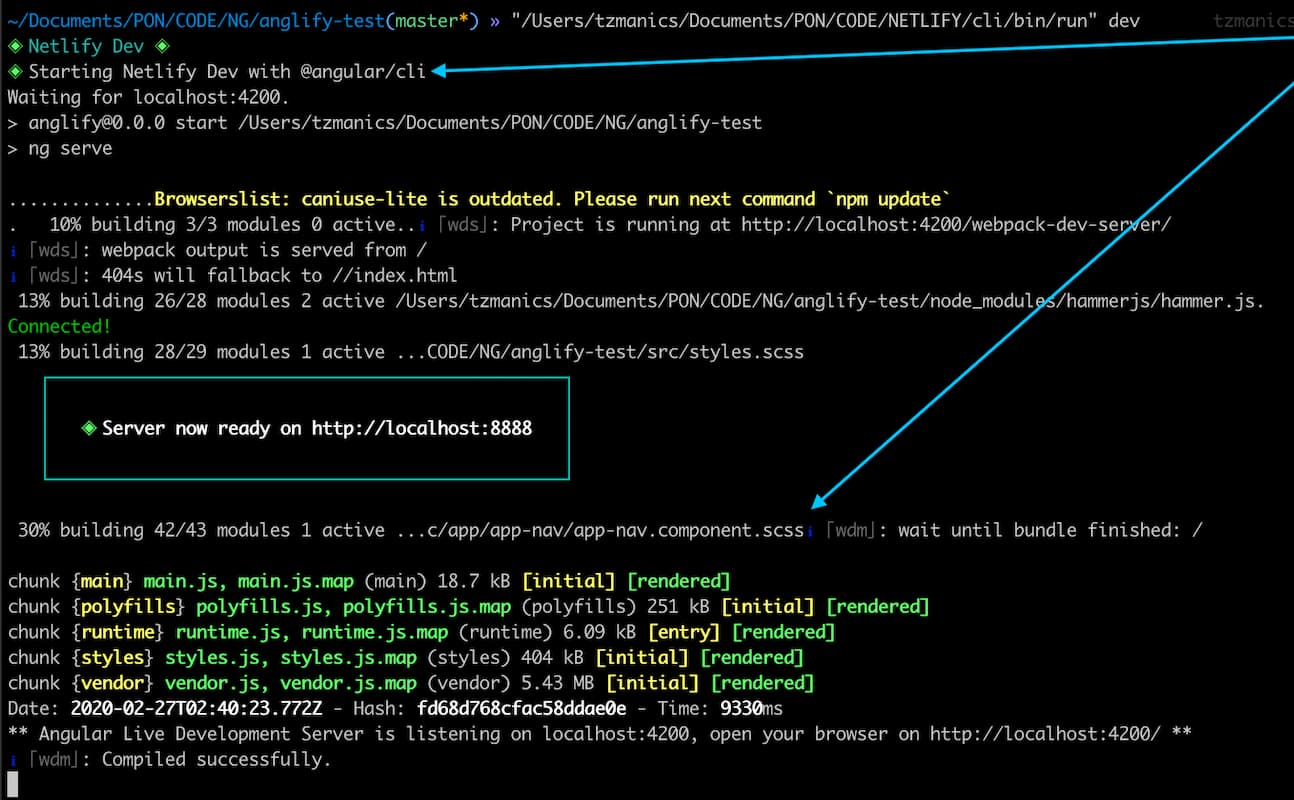 a successful test output