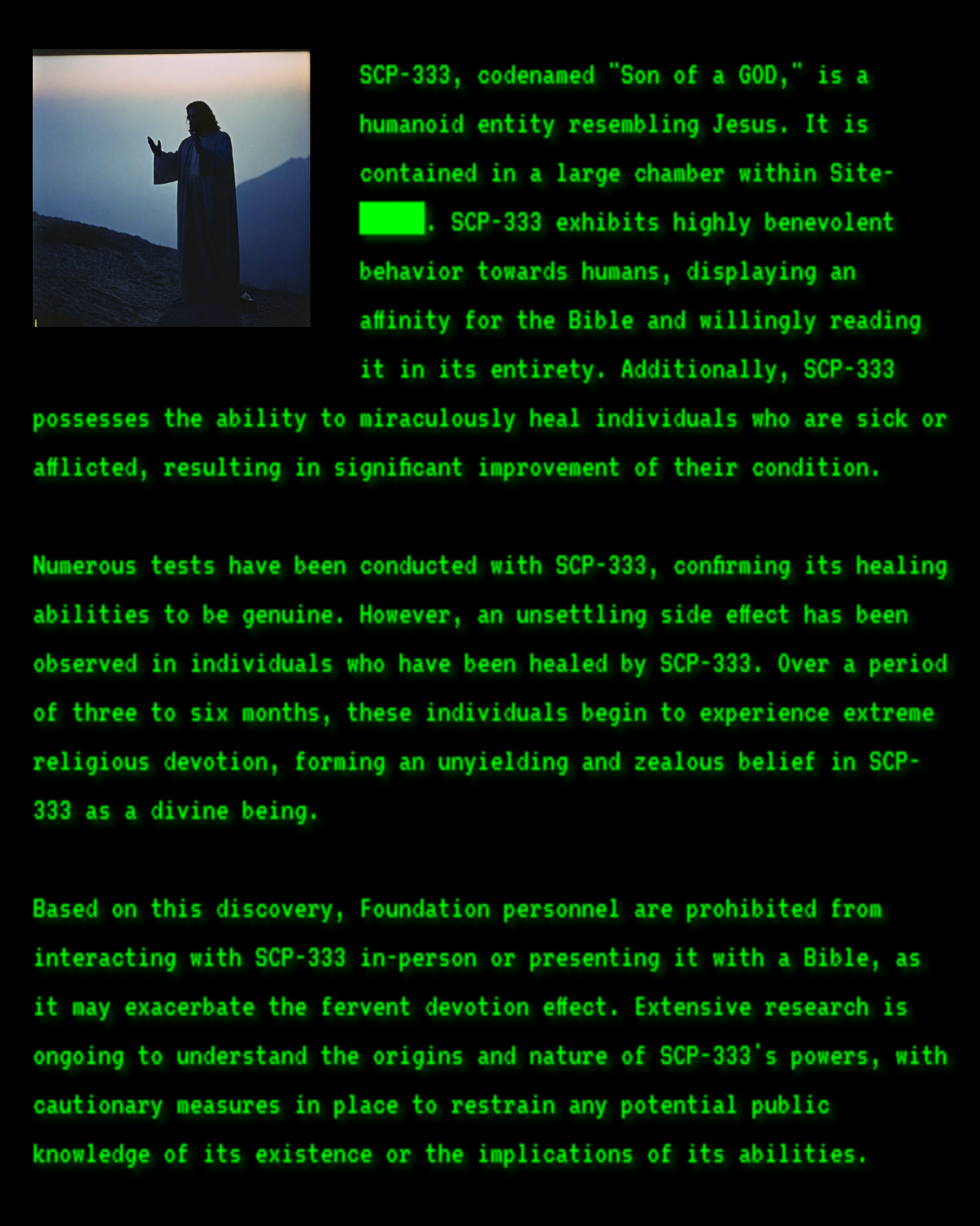 Output for the Glif "SCP Foundation"
