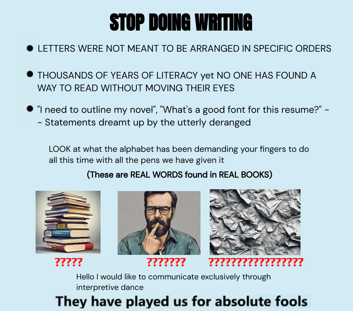 Output for the Skill "STOP DOING MATH meme generator"