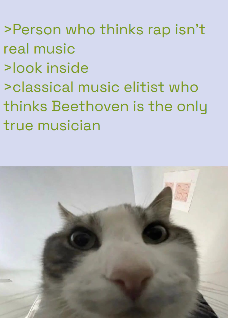 Output for the Glif ""Cat Looks Inside" greentext"