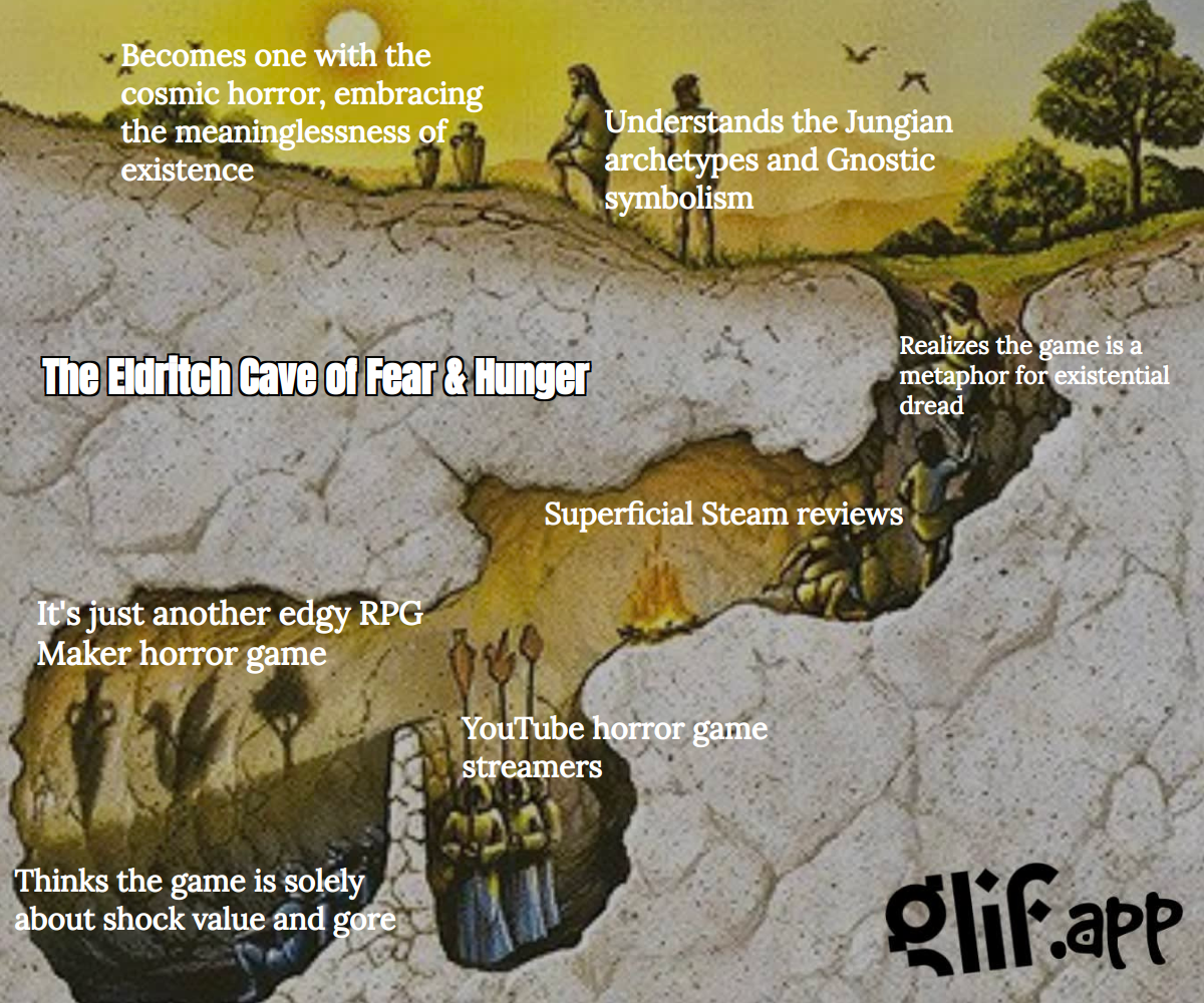 Output for the Glif "Plato's Cave Meme"