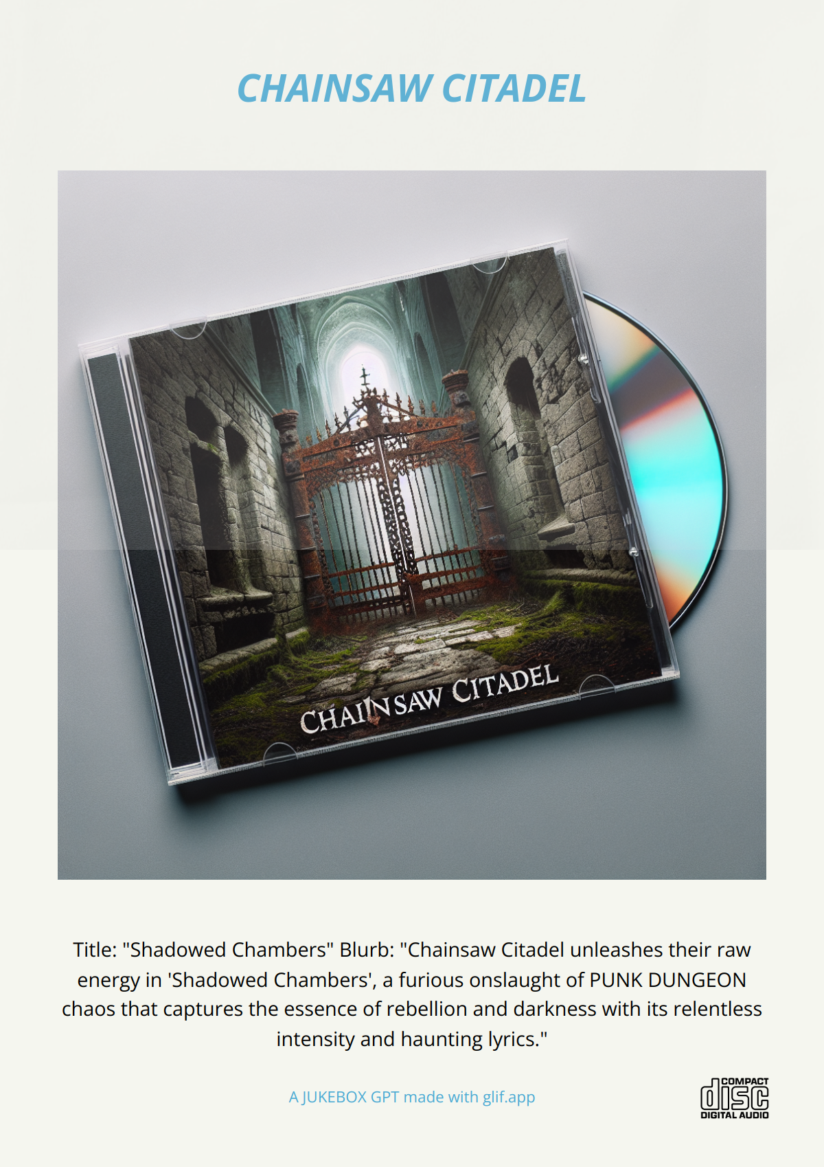 Output for the Glif "GLIF COMPACT DISC MUSIC STORE"
