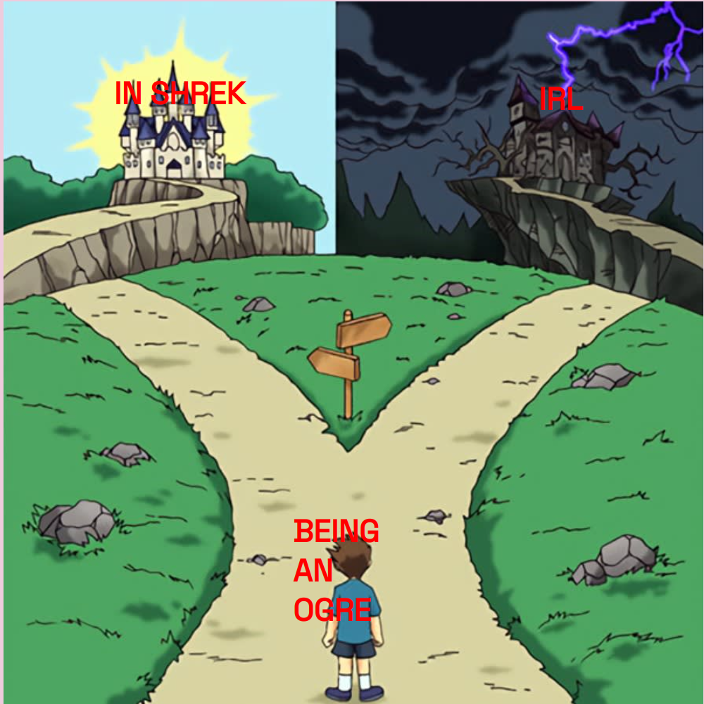 Output for the Glif "Two Roads 😇😈 - Meme Generator"